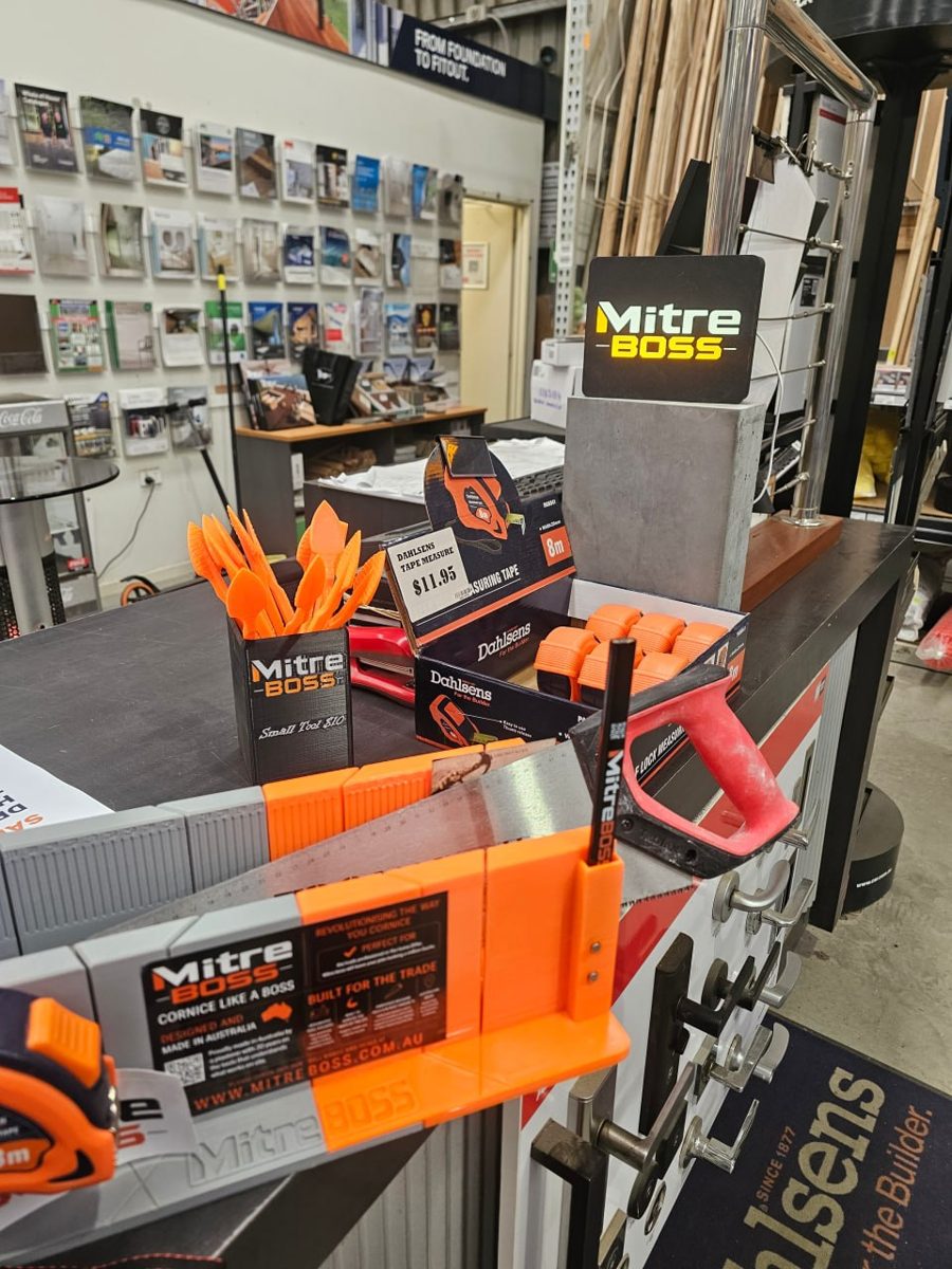 Mitre BOSS retail display — stocked in-store